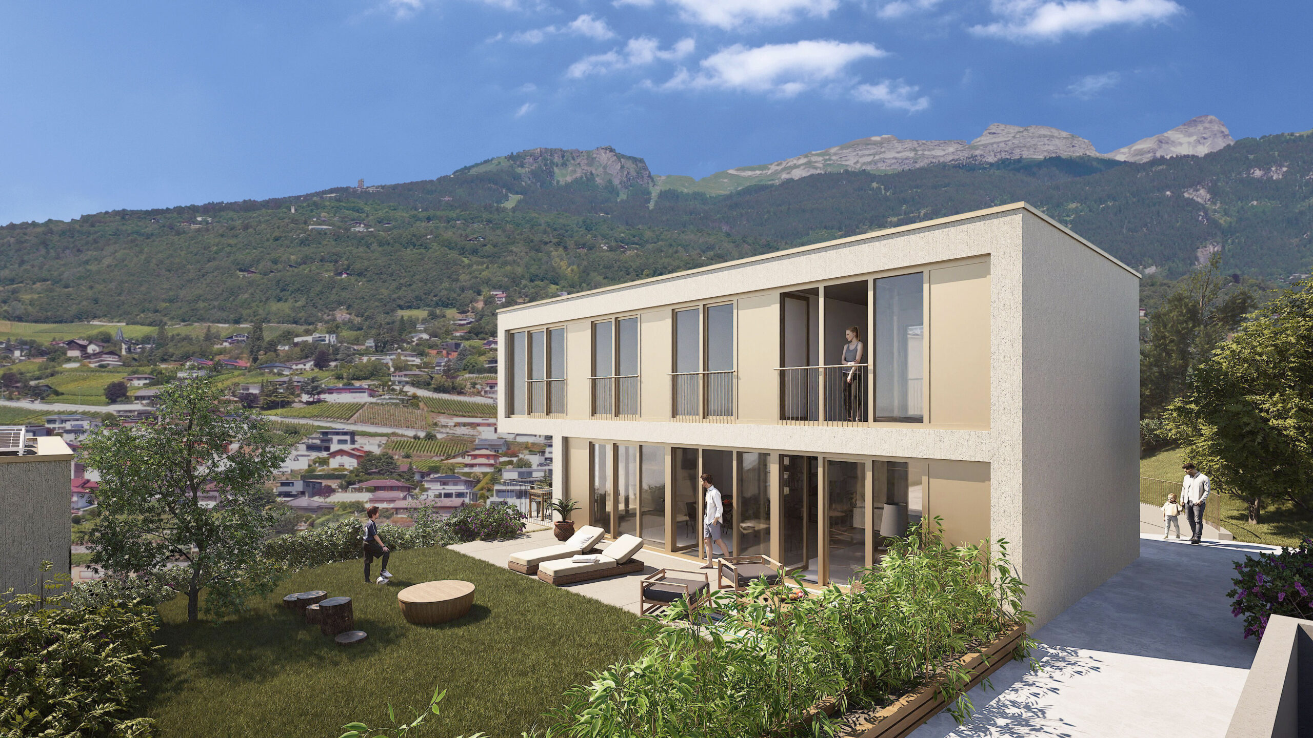 Veyras – Magnifique villa individuelle d’architecte de 5,5 pièces