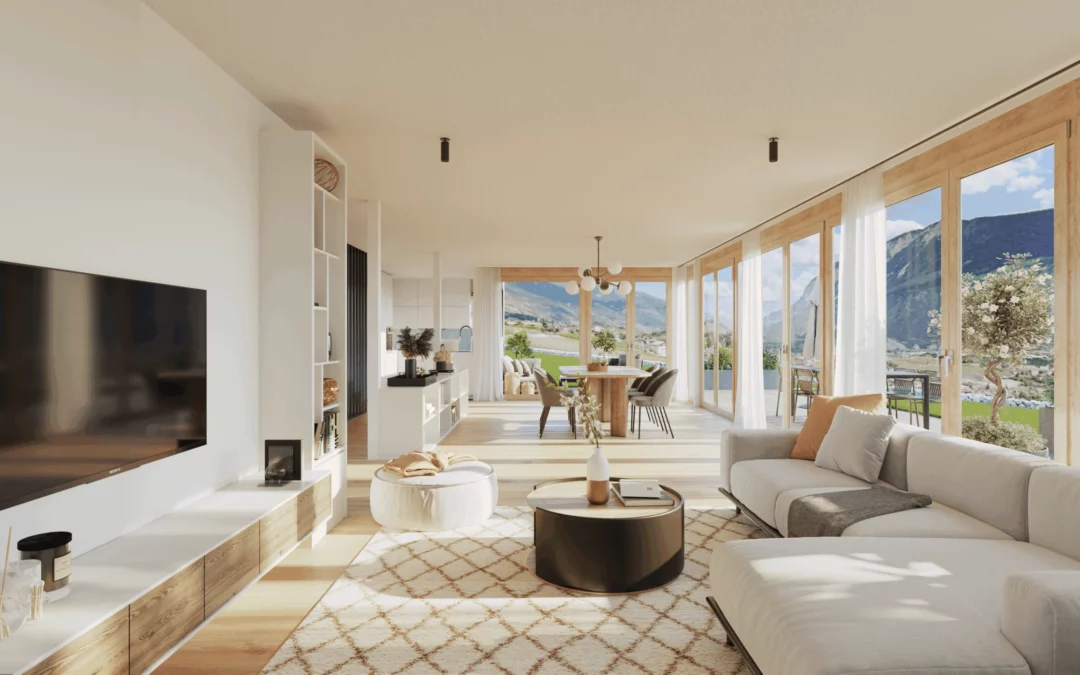 Veyras – Magnifique villa individuelle d&rsquo;architecte de 5,5 pièces